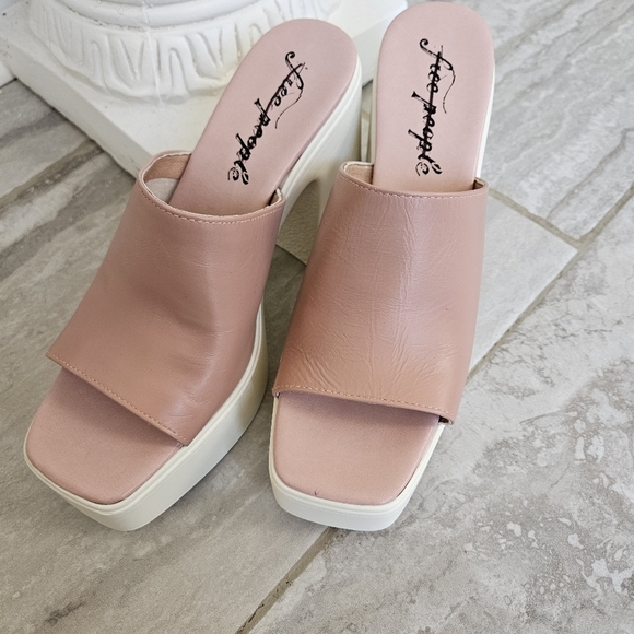 NEW Free People Zoe Women's Platform Slide Sandal  Natural Size EUR39/ US9 - Picture 3 of 12